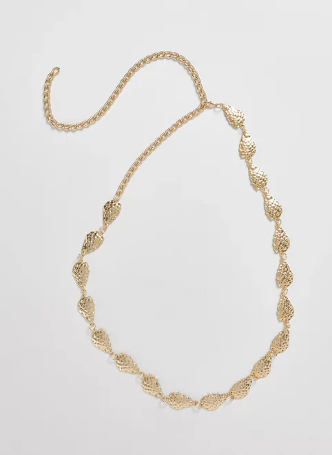 Cinto Body Chain Dourado Martelado