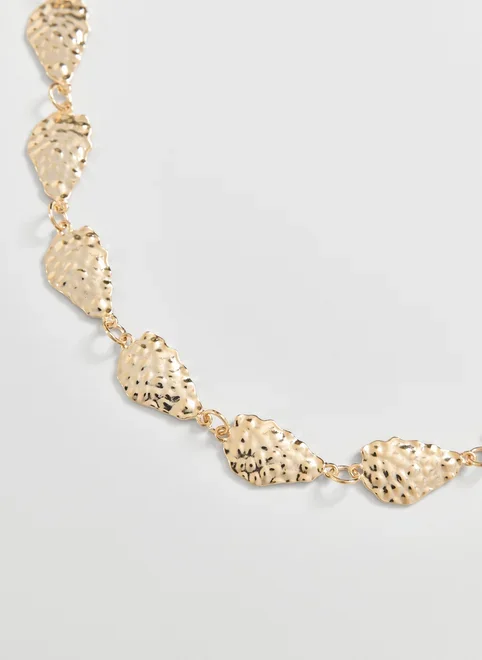 Cinto Body Chain Dourado Martelado