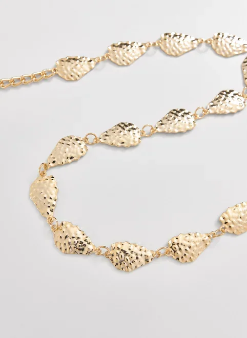 Cinto Body Chain Dourado Martelado