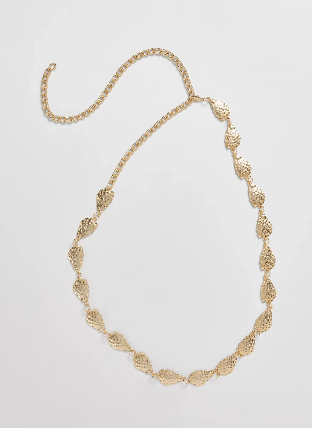 Cinto Body Chain Dourado Martelado