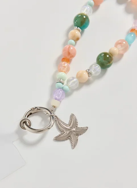 Cordinha De Celular Miçangas Mar