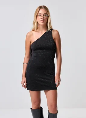 Vestido Ombro Único Com Brilho