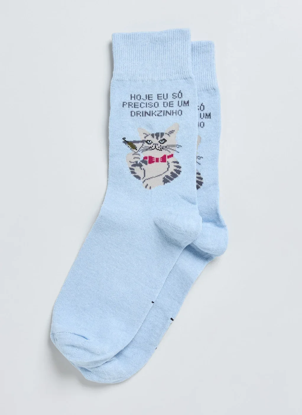 Meia Azul Gato Drinkzinho