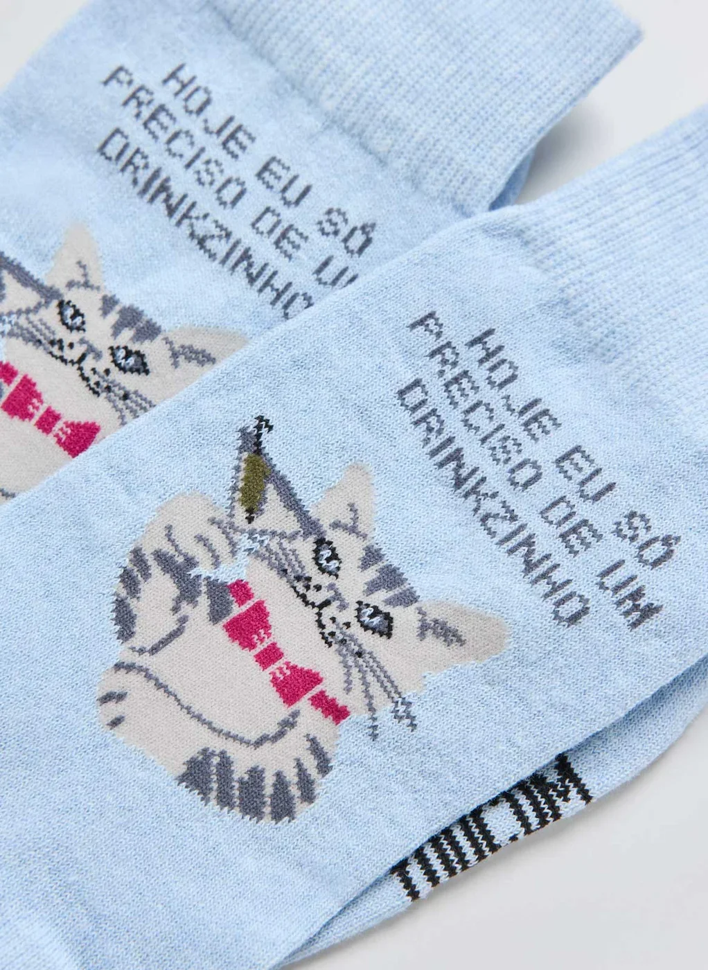 Meia Azul Gato Drinkzinho