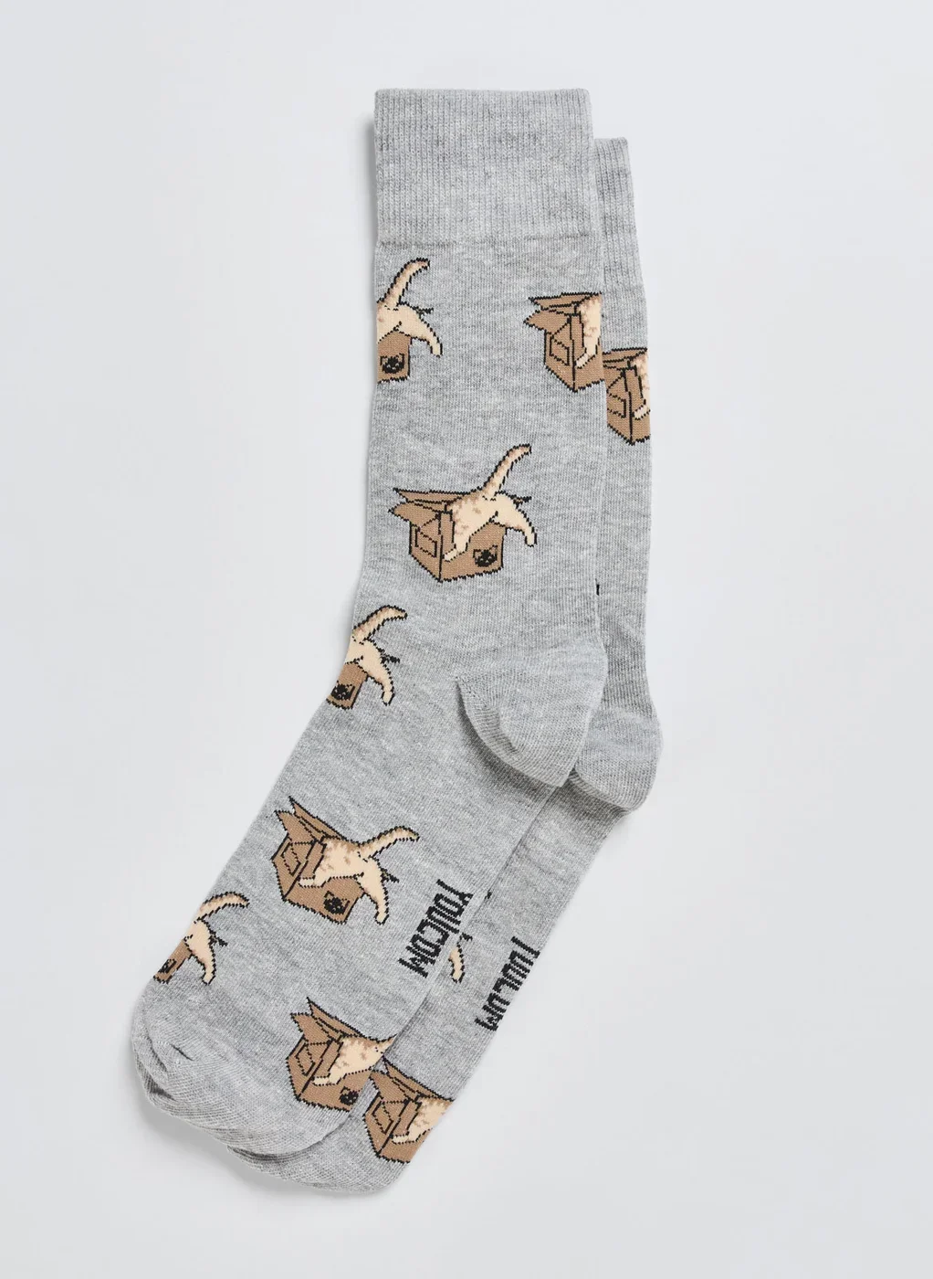 Meia Cinza Gato Na Caixa