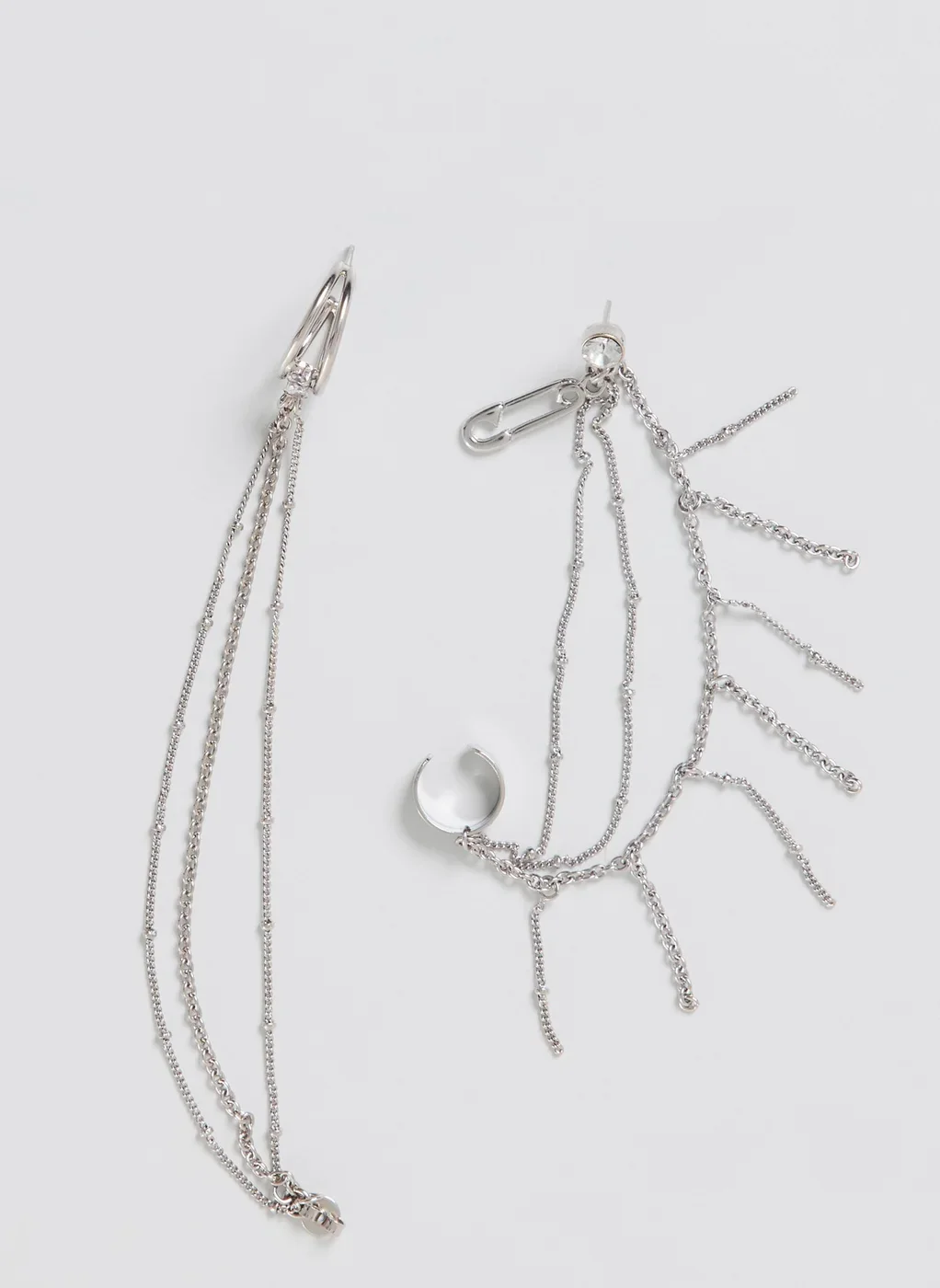 Brinco Com Piercing Fake Prateado