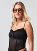 Cropped Renda Preto Corsetado