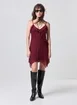 Vestido Curto Renda Vinho Pontas