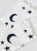 Meia Off‑White Lua E Estrelas Com Babado