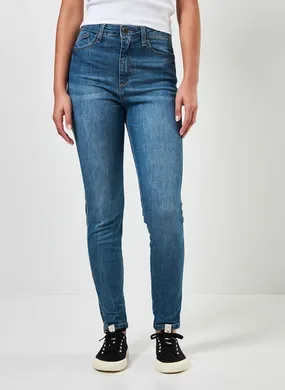 Calça Skinny Cintura Alta em Jeans Médio