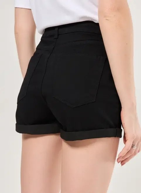 Short Cintura Alta em Sarja