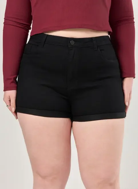 Short Cintura Alta em Sarja