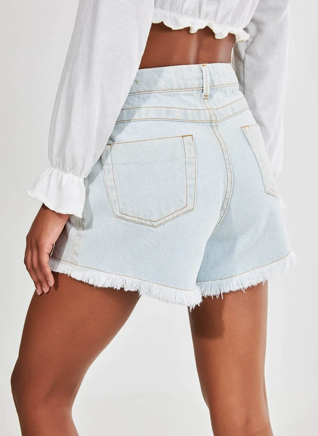 Short Jeans Mom Cintura Alta