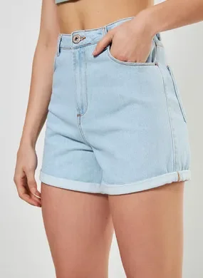 Short Jeans De Cintura Alta