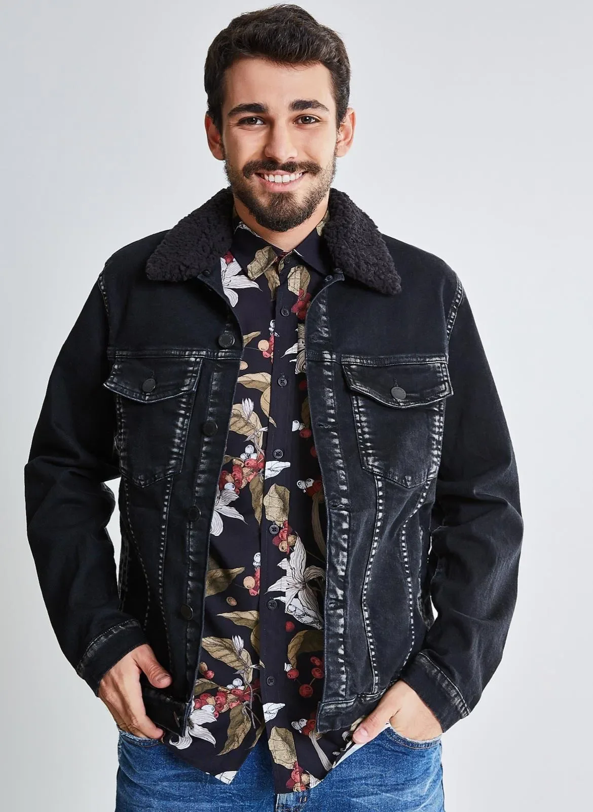jaqueta em jeans black - jeans black