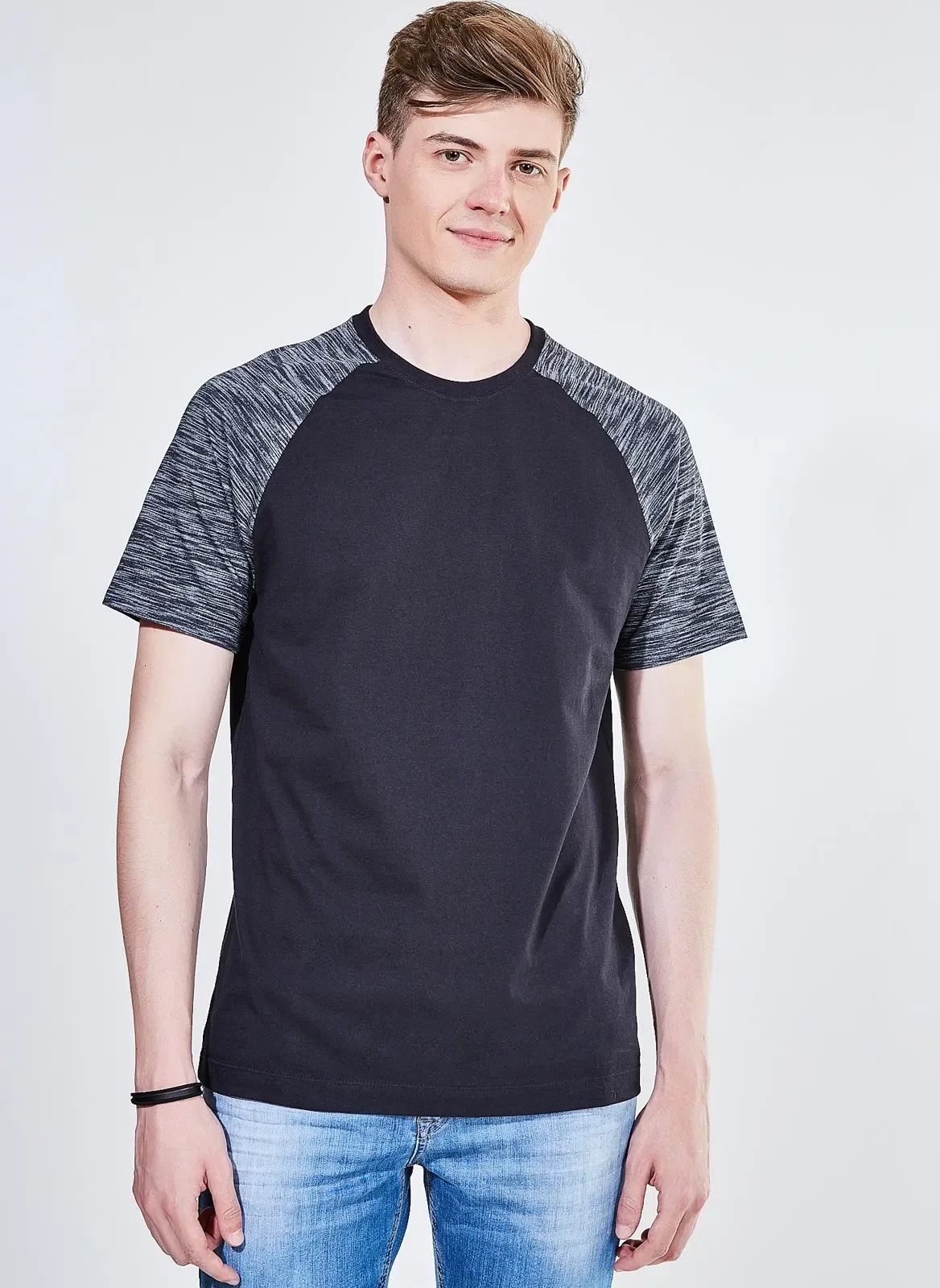 M.U × PRE_RIB RAGLAN T RD m.u japoness camiseta manga raglan - preto