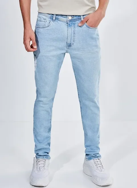 calça super skinny em jeans claro - jeans claro