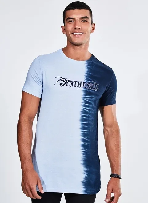camiseta tie dye synthesis - cinza