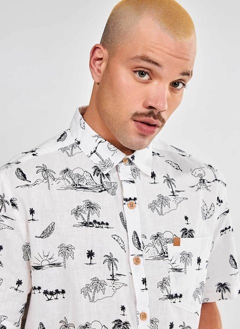 Camisa De Linho Com Estampa Praia - youcom: vem cá conferir suas peças ...