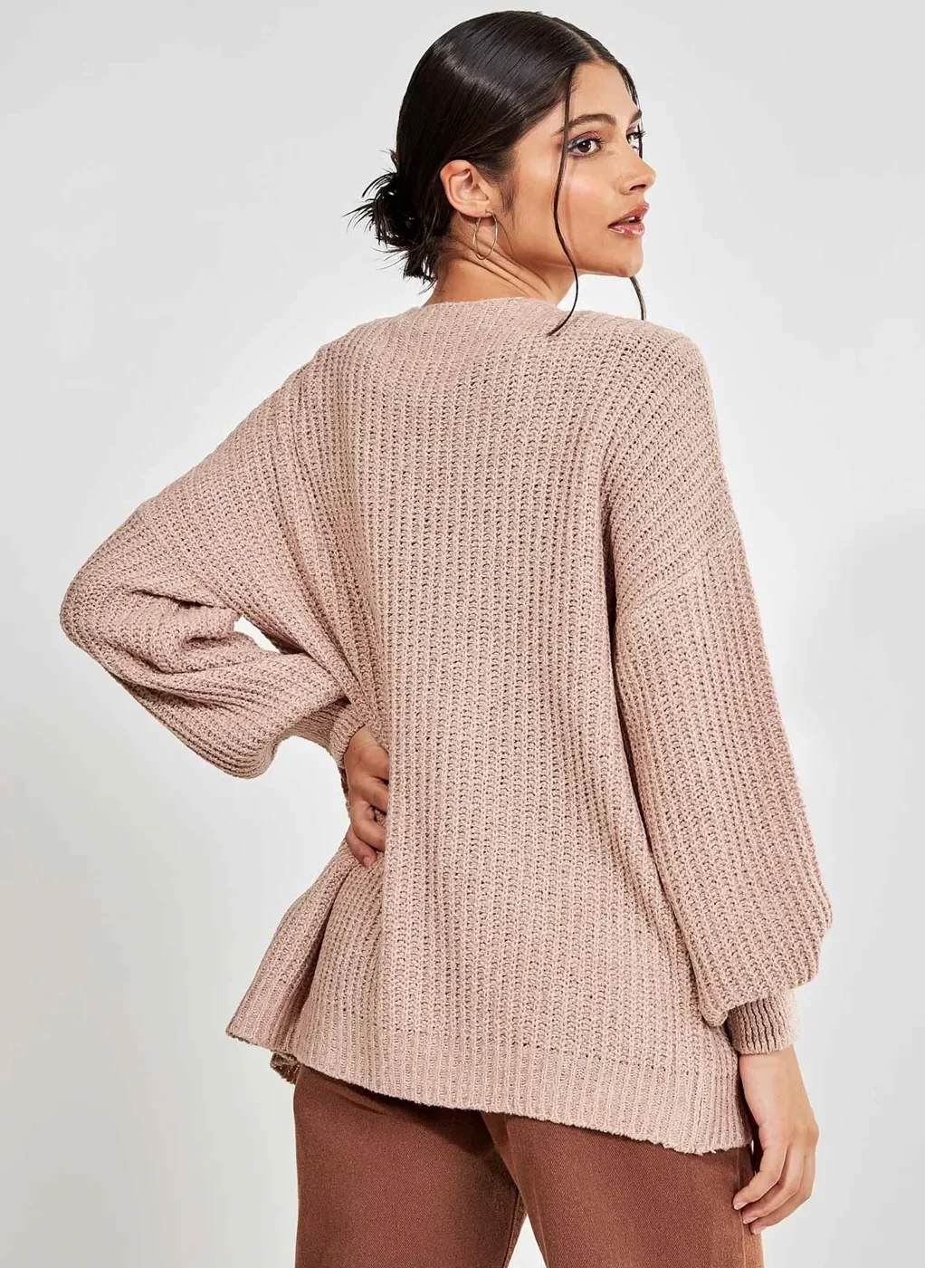 cardigan em tricô - rose