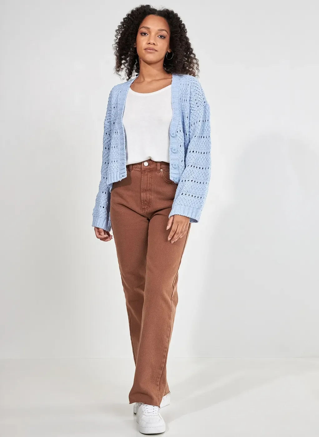 cardigan de tricô azul - azul