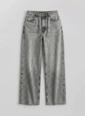 Calça Jeans Wide Leg Cintura Alta