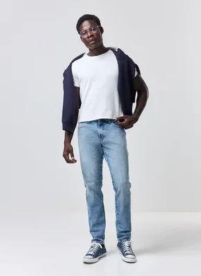 Calça Slim Em Jeans Claro
