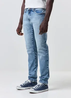 Calça Slim Em Jeans Claro