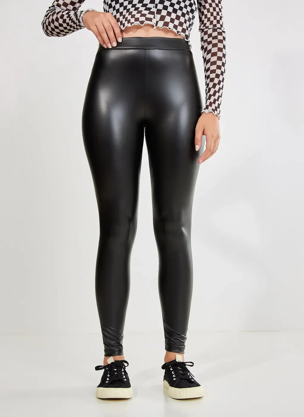 calça legging em tecido sintético preto