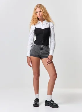 Short Jeans Mom Cintura Com Elástico