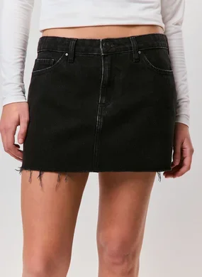 Minissaia De Cintura Baixa Jeans