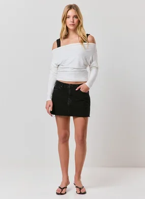 Minissaia De Cintura Baixa Jeans