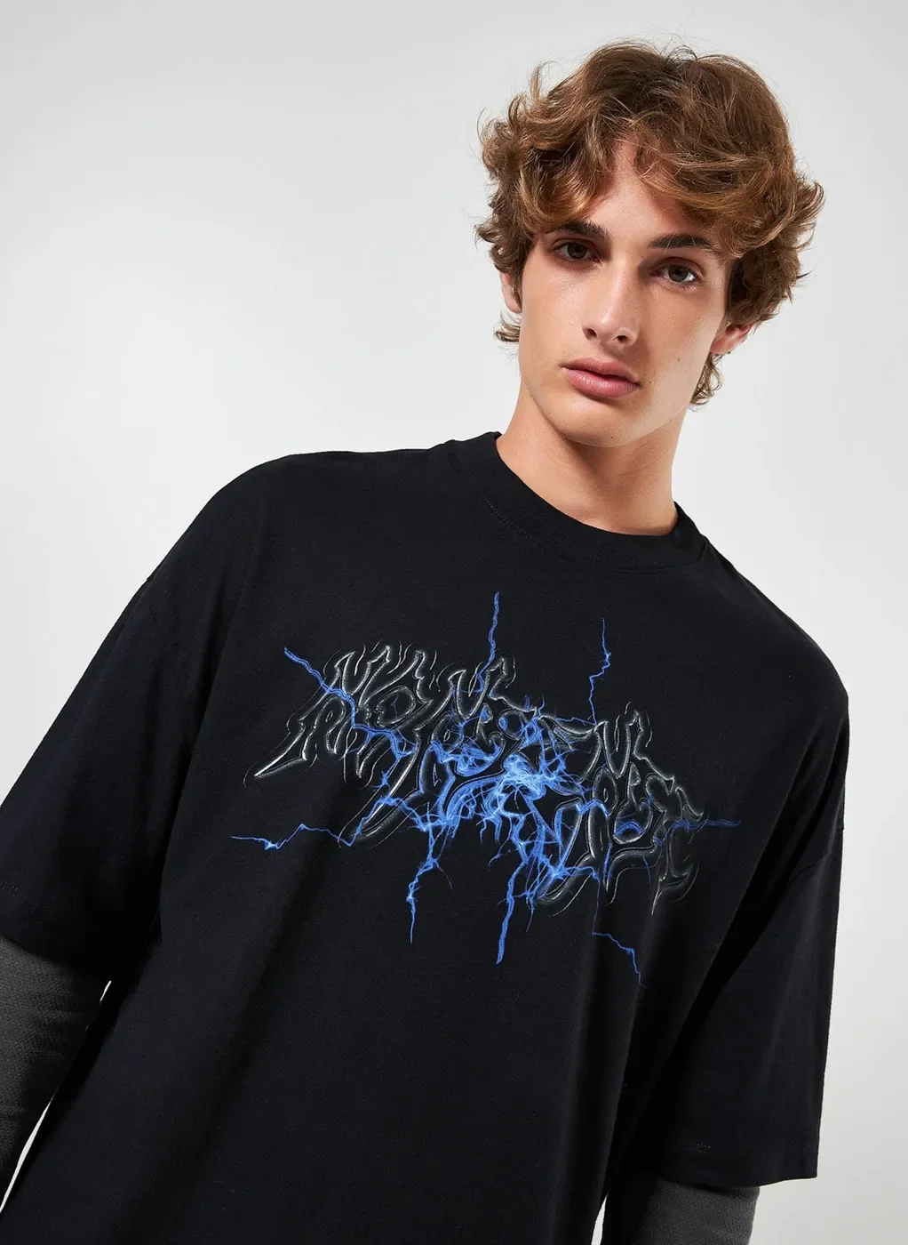 camiseta oversized preta nonsense - preto