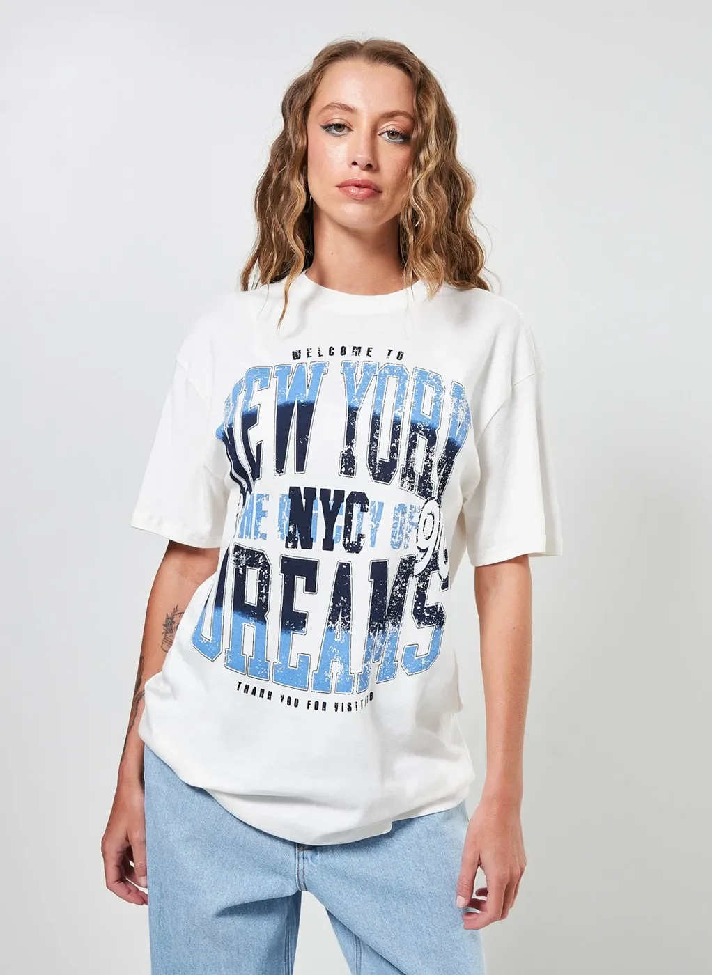 トップス Ny camiseta oversized off-white new york - off-white