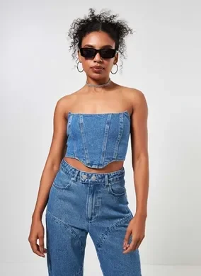 Corselet Cropped Jeans
