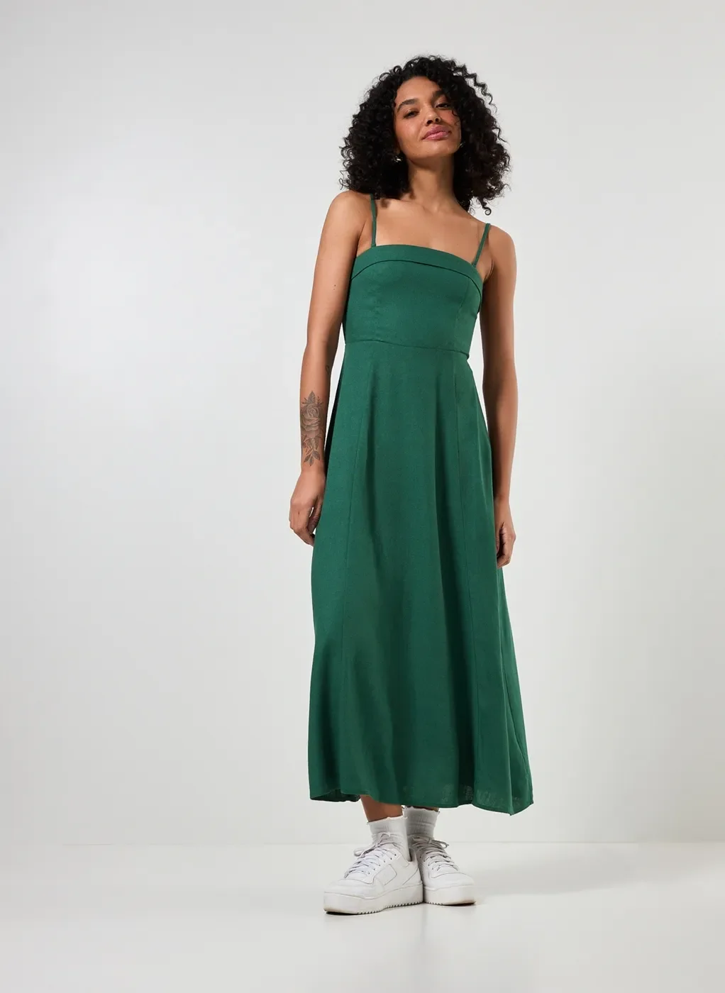 Vestido Largo Oysho Vestido Lino Vestido Midi Em Linho Alas Removveis Verde Vestido Largo Oysho Vestido Lino Vestido Midi Em Linho Alas Removveis Verde