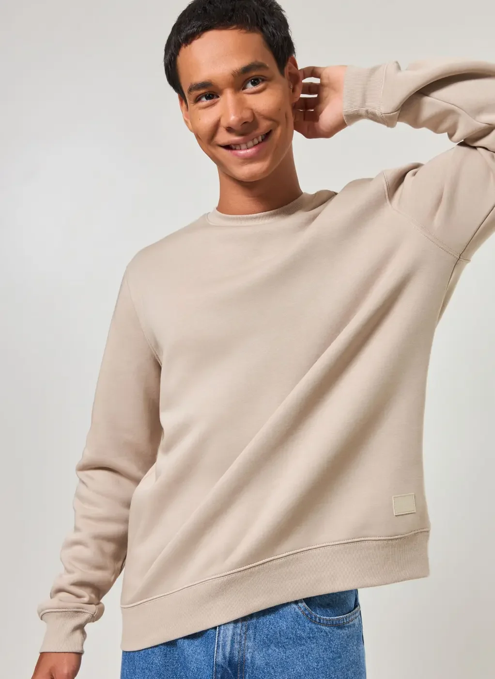 moletom sem capuz areia