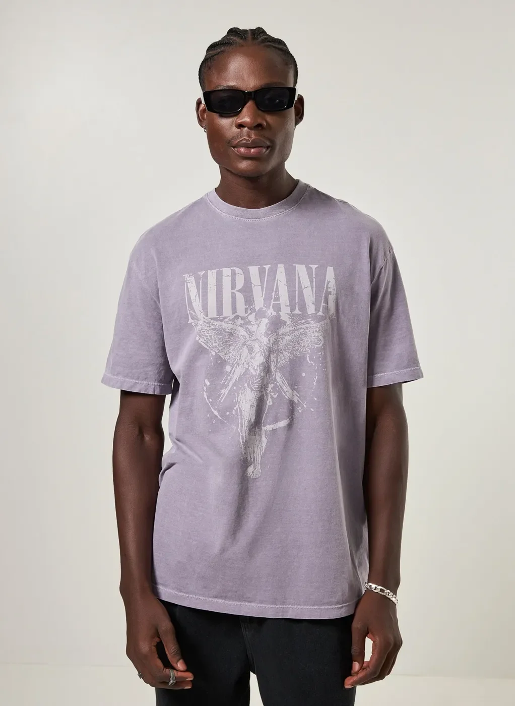 camiseta box estonada nirvana - lilás