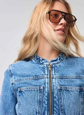 Jaqueta Jeans Biker