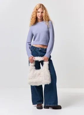 Calça Wide Leg Jeans De Cintura Baixa