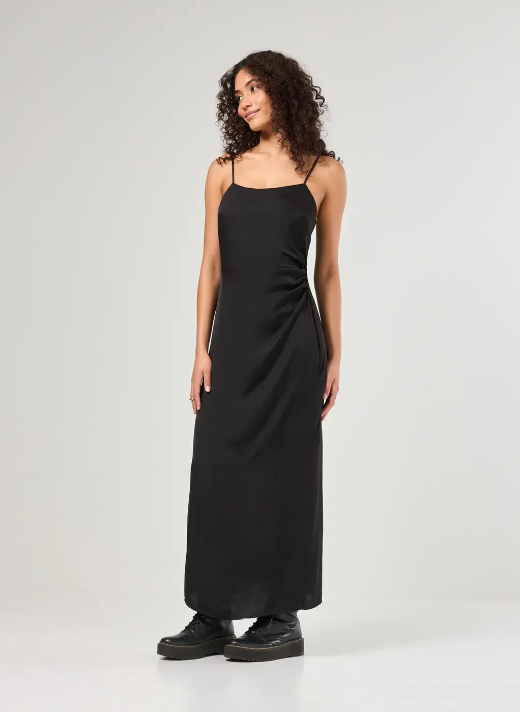 Slip Dress Vestido Tipo Slip Vestido Midi Slip Dress Preto