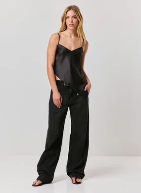 Calça Baggy Jeans De Cintura Baixa