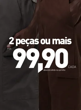 Calça Sarja Reta Cargo