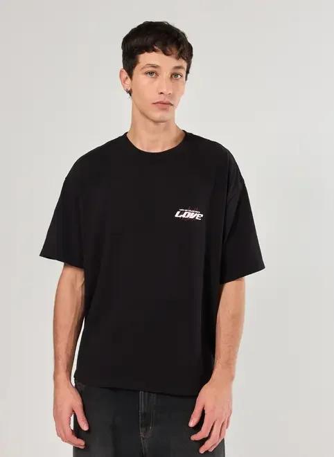 camiseta preta box love - preto
