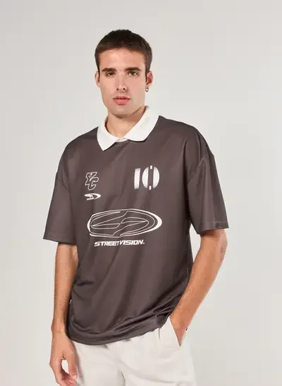 camiseta polo oversized estilo esportiva