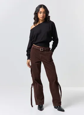 Calça Cargo Cintura Baixa Fivelas