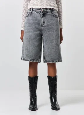 Jorts Baggy Jeans Cinza