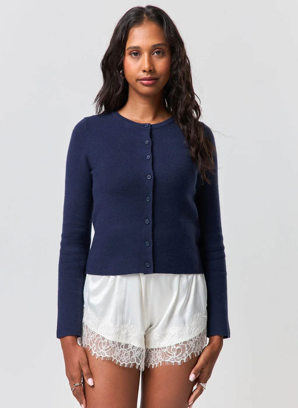 cardigan básico - azul marinho