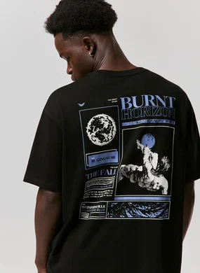 camiseta box preta estampa costas - preto
