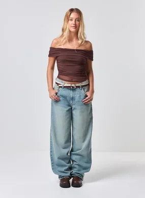Calça Jeans Dirty Baggy Cintura Baixa